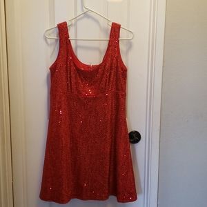 Sparkly red mini-dress. Betsy & Adam. Junior 13-14